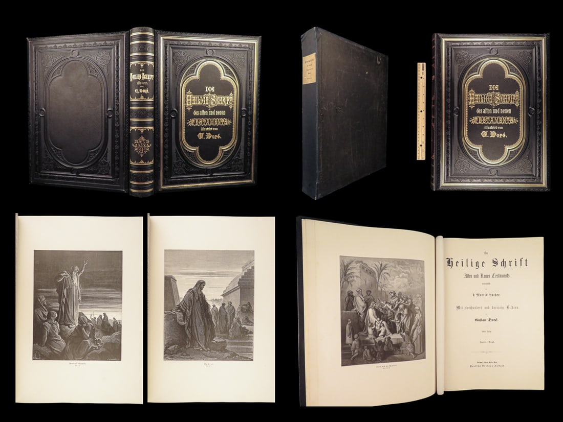 1889 ENORMOUS Martin Luther BIBLE German Biblia FAMED Gustave DORE Art EXQUISITE (1 of 10)
