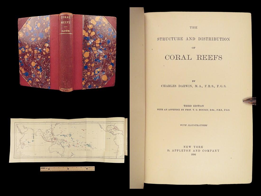 1896 DARWIN Coral Reefs Geology Pacific Ocean MAPS Natural Evolution SCIENCE (1 of 10)
