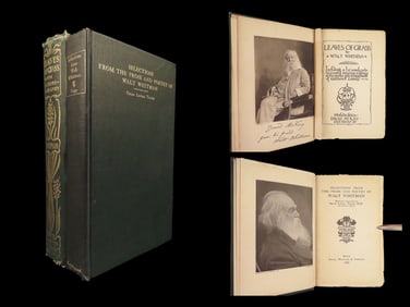 1900 Walt Whitman Leaves of Grass American Poetry SEXUALITY + 1898 Prose 2vols