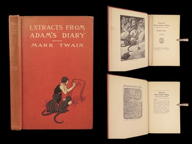 1904 MARK TWAIN 1ed Extracts Adams Diary GENESIS Comedy Satire Eve Illustrated