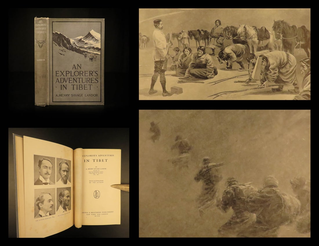 1910 1ed Landor Exploring Adventures in TIBET Asia Himalayas Nepal Voyages RARE (1 of 20)