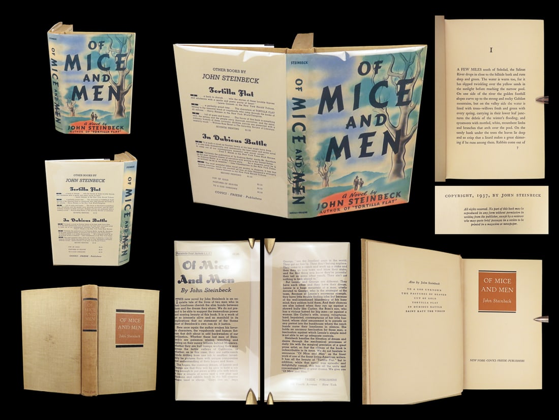 1937 John Steinbeck 1st ed Of Mice and Men California Great Depression Classic (1 of 10)