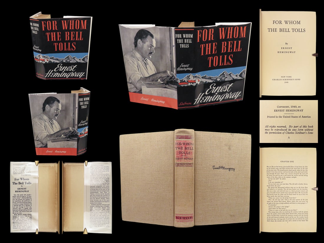 1940 Ernest Hemingway 1st ed For Whom the Bell Tolls American War Novel Classic (1 of 10)