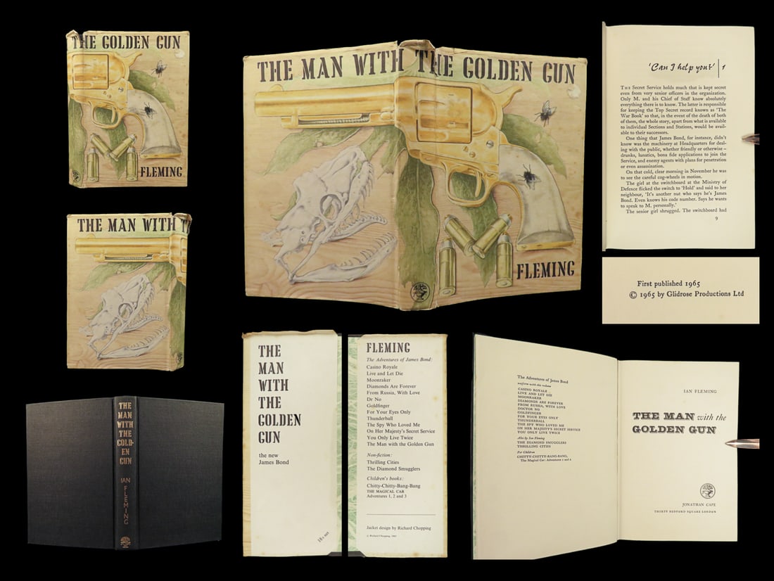 1965 JAMES BOND 1st ed Man with the Golden Gun Ian Fleming Pistol NOVEL 007: 1965 JAMES BOND 1st ed Man with the Golden Gun Ian Fleming Pistol NOVEL 007 “The Man with the Golden Gun” is the twelfth and final novel of the James Bond series written by Ian Fleming. Bond, 