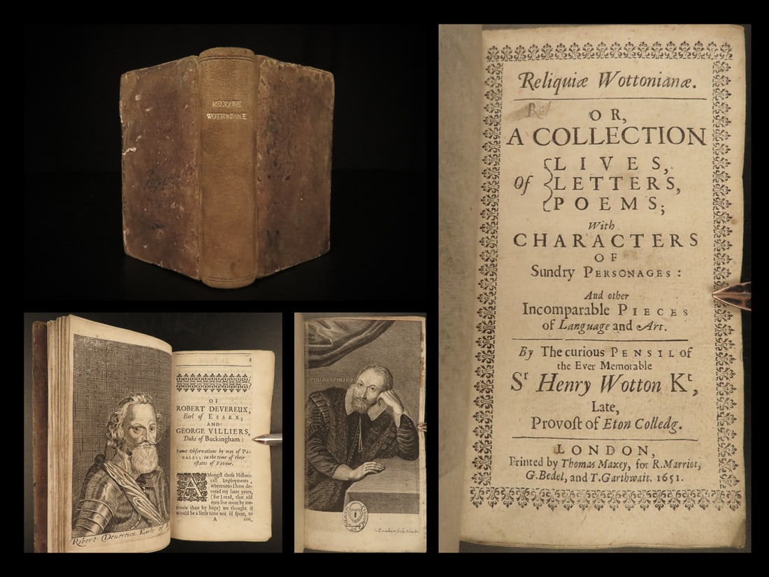 1651 1ed Reliquiae Wottonianae Wotton Architecture Queen Bohemia Philosophy: 1651 1ed Reliquiae Wottonianae Wotton Architecture Queen Bohemia Philosophy Henry Wotton was not known for his writings; in fact, his portfolio is quite sparse compared to his contemporaries. He is re
