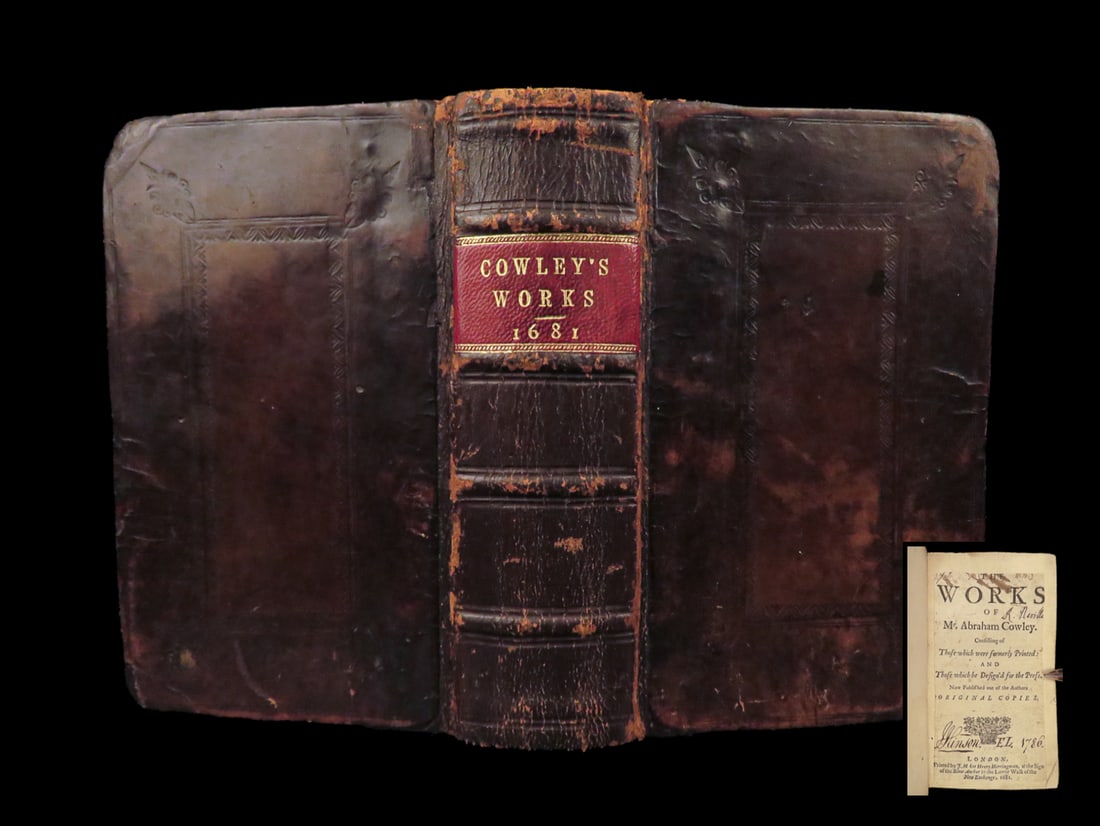 1681 Abraham Cowley English Poetry Mistress Motto Pindar Ode Davideis Sylva (1 of 10)