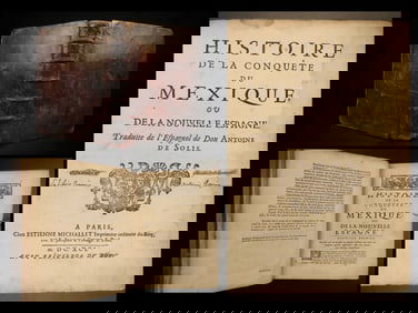 1691 Spanish Conquest of Mexico 1st ed Solis Aztec Hernan Cortez Montezuma RARE
