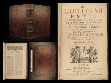 1696 HUGE Thomas Aquinas Summa Theologica Commentary FOLIO Catholic Willem EST