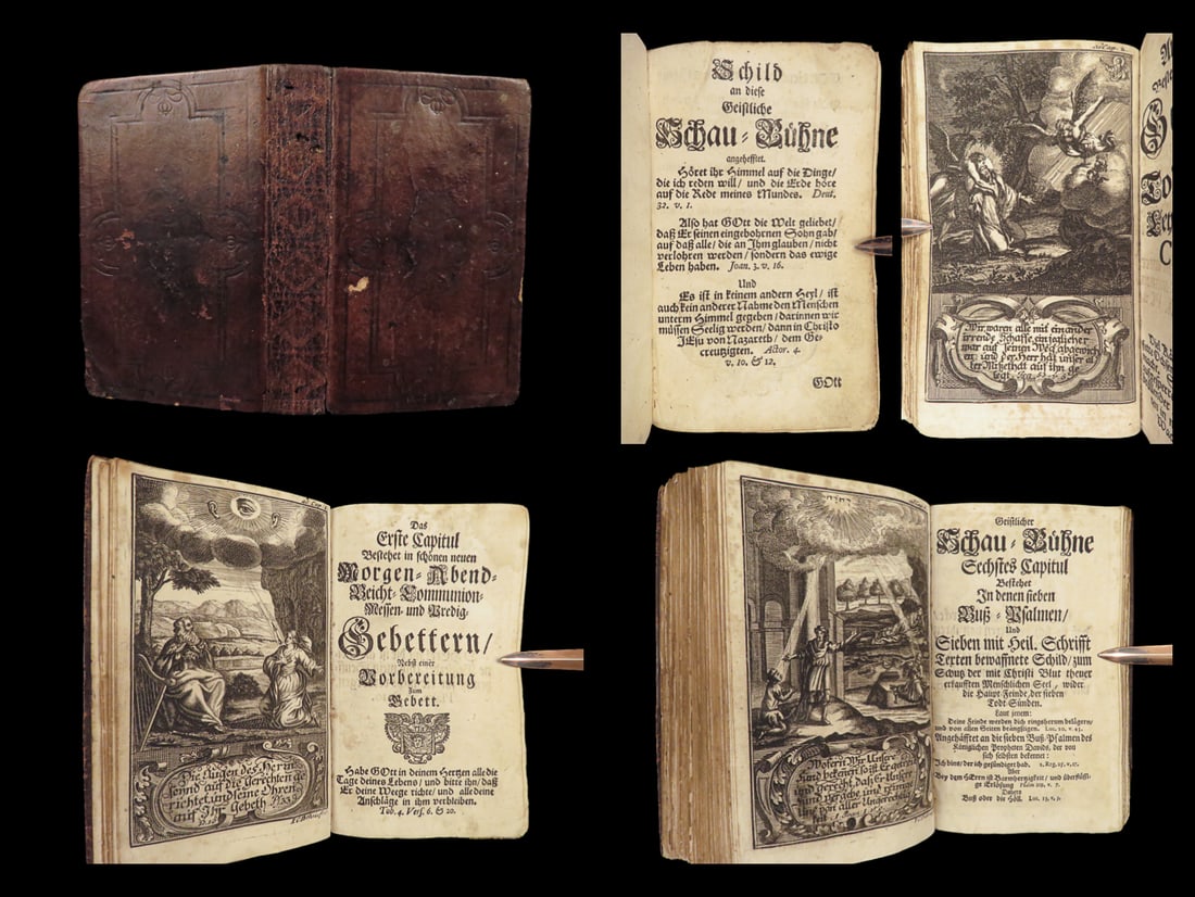 1727 Spiritual Shield 1ed German Bible Rauffer Geistliche Schau-Buhne Regenspurg (1 of 10)