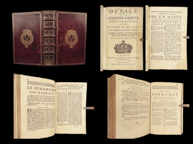 1731 BEAUTIFUL Royal Arms Provenance Breviary Mass Catholic Missal RARE ROYALTY