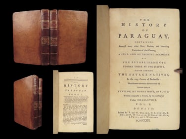 1769 PARAGUAY 1ed Charlevoix Jesuit Voyages NEGRO SLAVERY South America Brazil