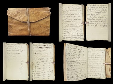 1800s Handwritten Business Ledger Journal Manuscript Napoleonic French Vellum