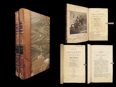 1821 CRUSADES History of Medieval CHILVALRY Holy Land Islam Knighthood Mills 2v