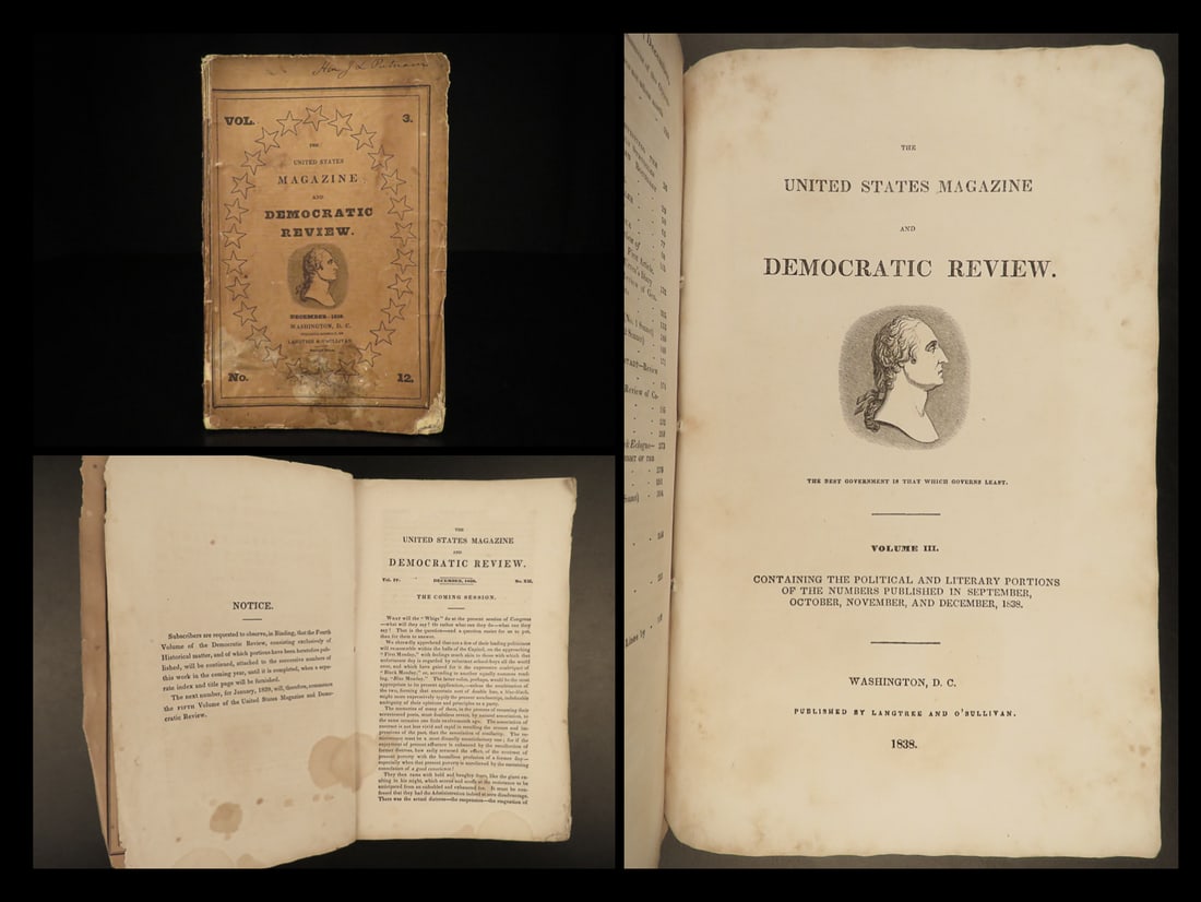 1838 MEXICO War TEXAS Lopez Santa Anna Battle of San Jacinto Democratic Review: 1838 MEXICO War TEXAS Lopez Santa Anna Battle of San Jacinto Democratic Review The United States Magazine and Democratic Review was a 19th-century American periodical containing letters, historical es
