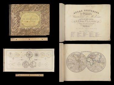 1839 ATLAS 49 Maps Geography Africa Asia Europe Texas America California RARE