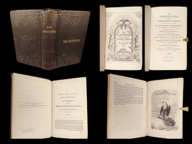 1854 United States Constitution & Declaration of Independence Articles Hickey