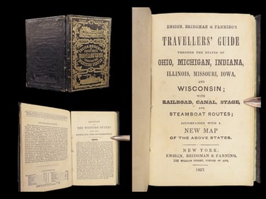 1857 Midwest Travellers Guide 1ed United States Ohio Missouri Michigan Wild West