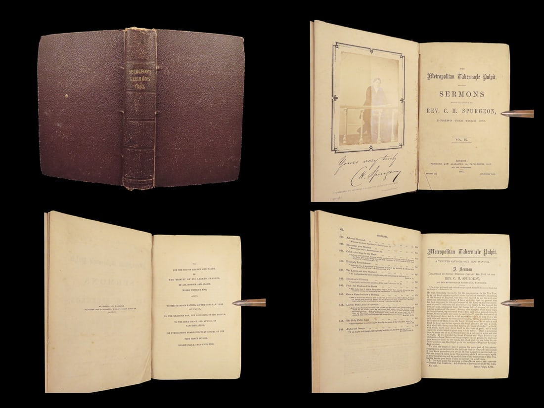 1863 Charles SPURGEON 1ed Bible Sermons Metropolitan Tabernacle Baptist Puritan: 1863 Charles SPURGEON 1ed Bible Sermons Metropolitan Tabernacle Baptist Puritan The “Metropolitan Tabernacle Pulpit” is a famous collection of sermons preached by the esteemed 19th-century pas