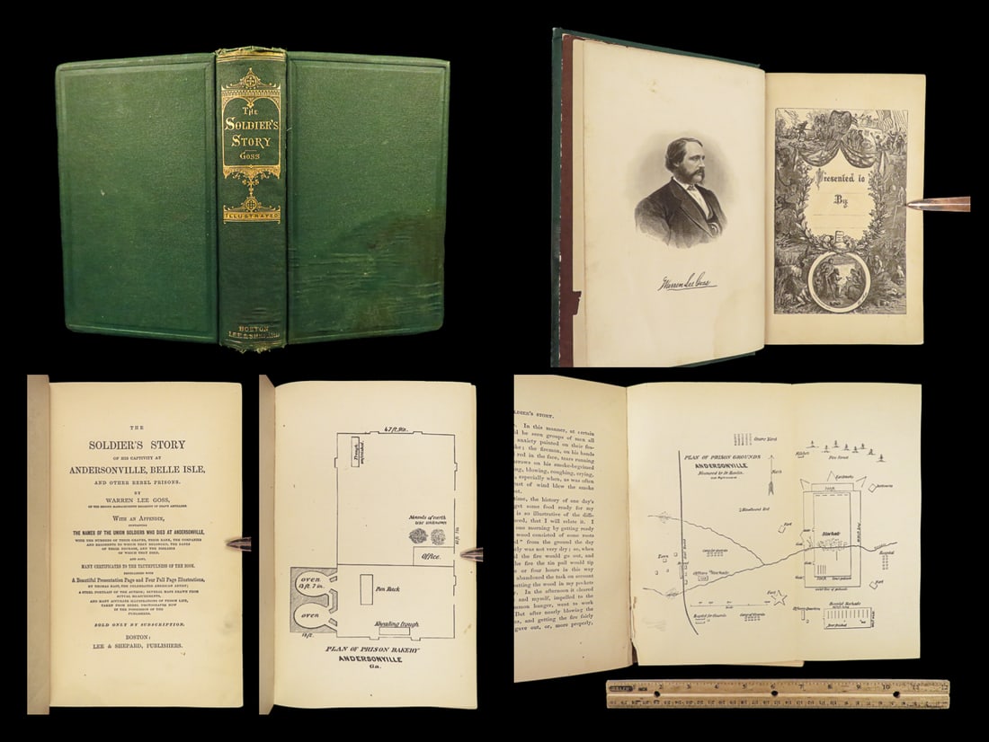 1866 CIVIL WAR 1ed Andersonville Soldiers Story Confederate Prison Torture POW Goss: 1866 CIVIL WAR 1ed Andersonville Soldiers Story Confederate Prison Torture POW Goss Warren Lee Goss book The Soldiers Story is a rare Civil War story of prison life in Andersonville Prison. This work 