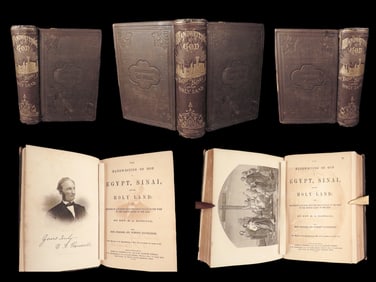 1868 Holy Land Bible Exploration Jerusalem EGYPT Sinai Pyramids Handwriting God