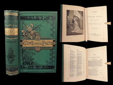 1880 BEAUTIFUL Gems English Poets Milton Swift Shakespeare Cowper Byron Dryden