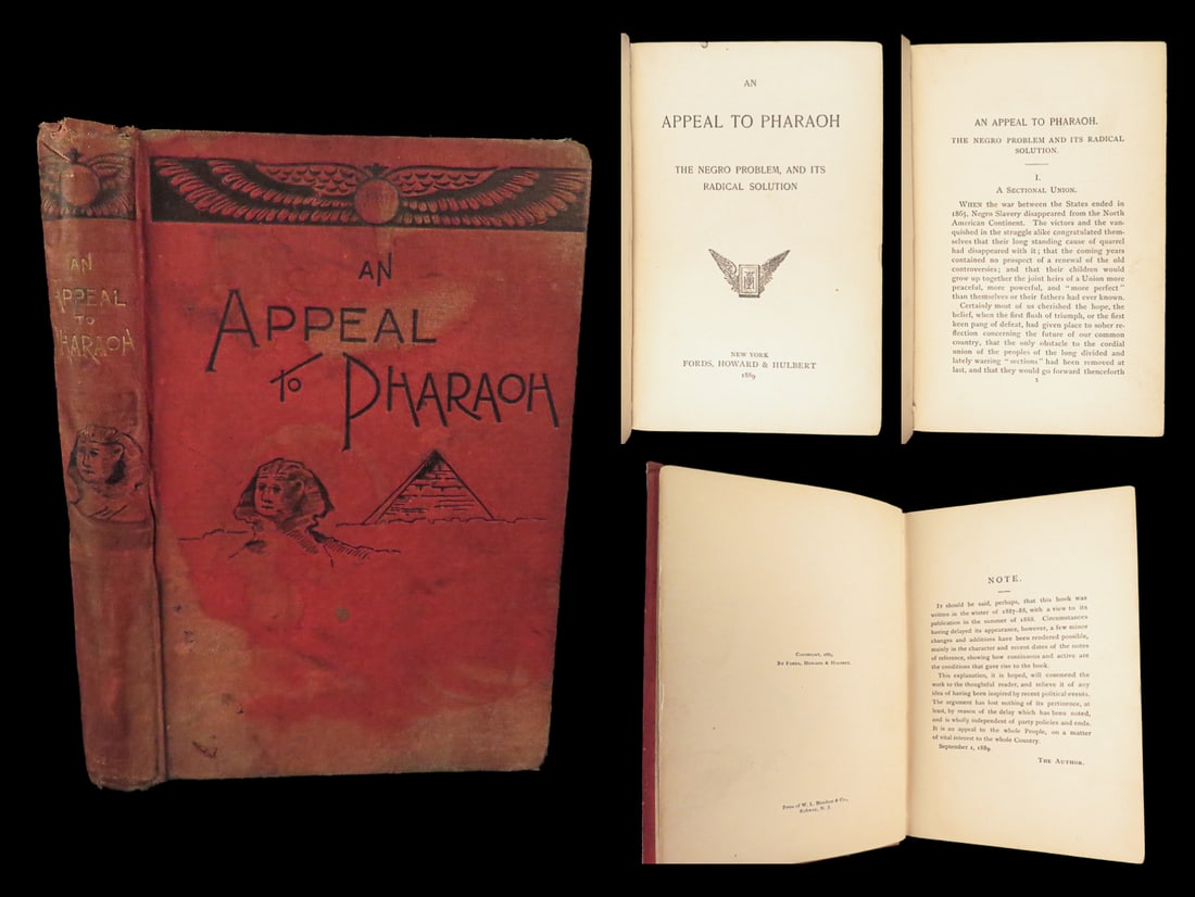 1889 SLAVERY 1ed Appeal to Pharaoh Carlyle McKinley RACISM Black America: 1889 SLAVERY 1ed Appeal to Pharaoh Carlyle McKinley RACISM Black America Carlyle McKinley was a late 19th-century Confederate soldier, though he is only remembered for his controversial and racist ess