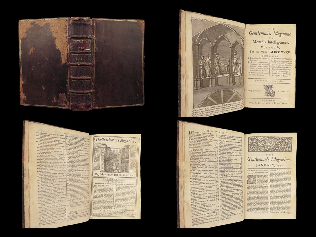 1735 GEORGIA Cherokee INDIANS Screw Plot Calabria Kouli-Khan Gentlemans Mag (1 of 10)