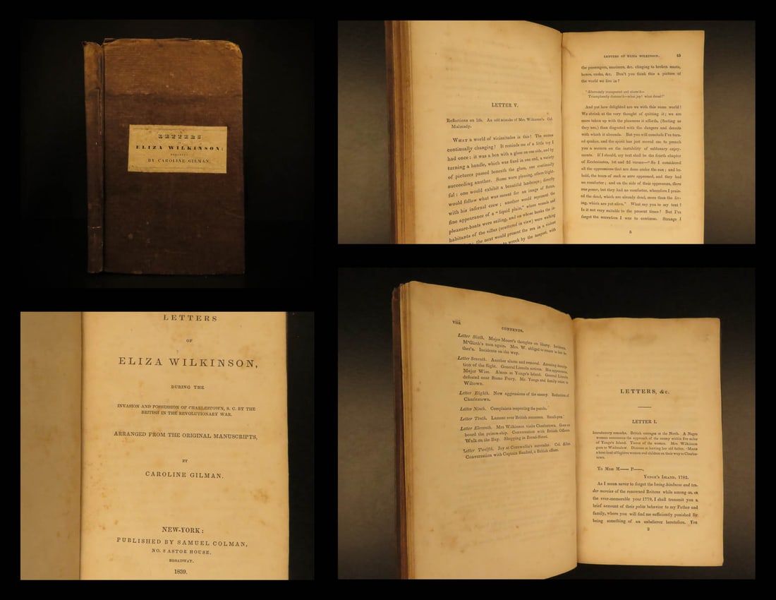 1839 1ed Revolutionary WAR Letters of Eliza Wilkinson American George Washington (1 of 20)