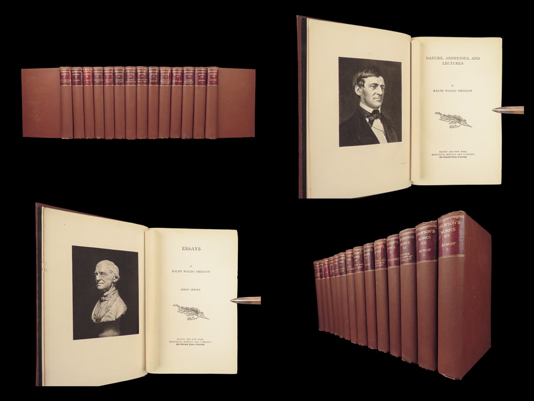 1883 Ralph Waldo Emerson Works Essays American Poems Conduct of Life Memoir 14v (1 of 10)