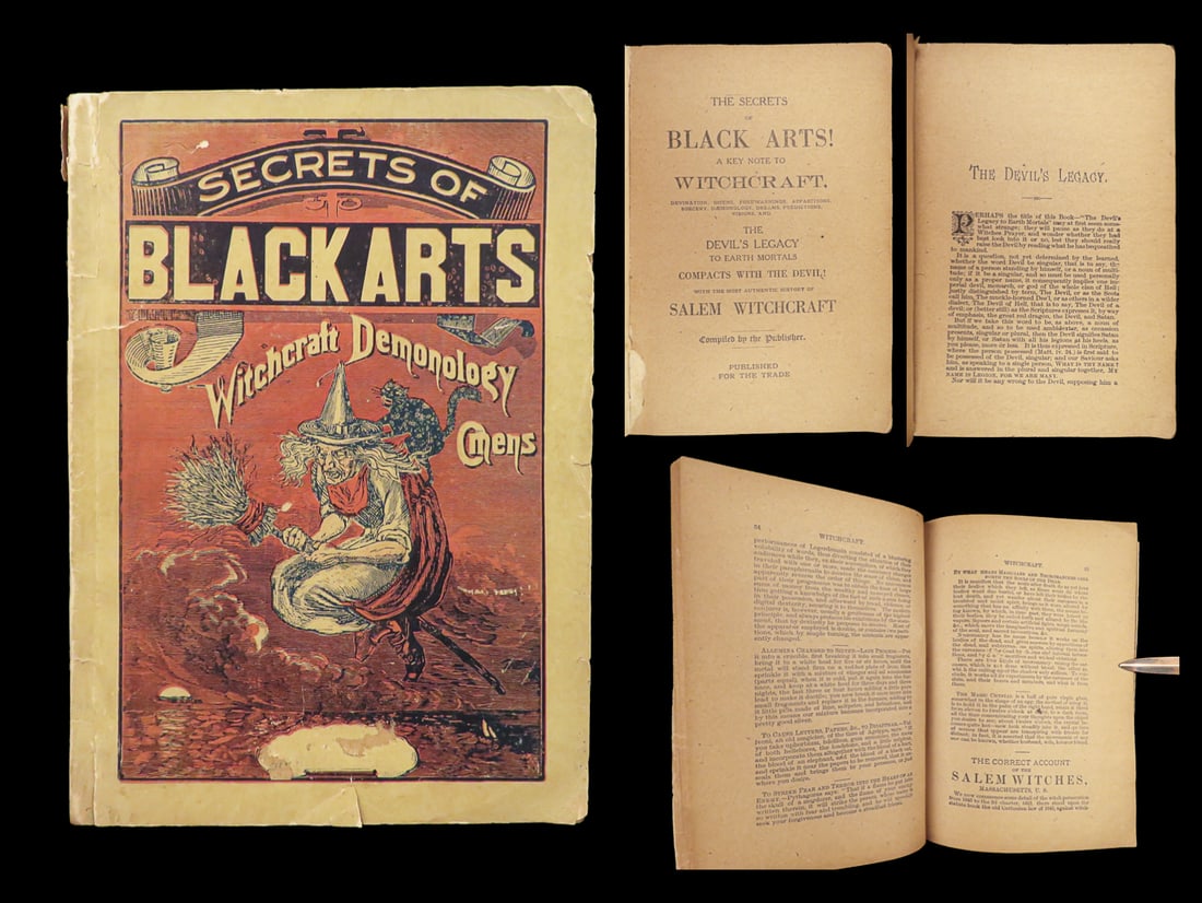 1900 Secrets of Black Arts WITCHCRAFT Salem Witch Trials Ghosts Demons RARE (1 of 10)