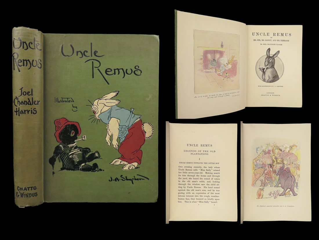 1927 Uncle Remus Joel Harris Illustrated Slave Literature Folklore Americana: 1927 Uncle Remus Joel Harris Illustrated Slave Literature Folklore Americana Brer Rabbit and crew are the basis and inspiration for Disneys black folklore, controversial tale “Song of the South&rdqu