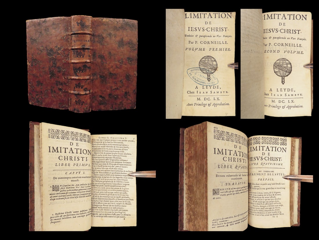 1660 Imitation of Christ Thomas a Kempis French & Latin Corneille Bible Prayers: 1660 Imitation of Christ Thomas a Kempis French & Latin Corneille Bible Prayers “Be not angry that you cannot make others as you wish them to be, since you cannot make yourself as you wish to be.&rd