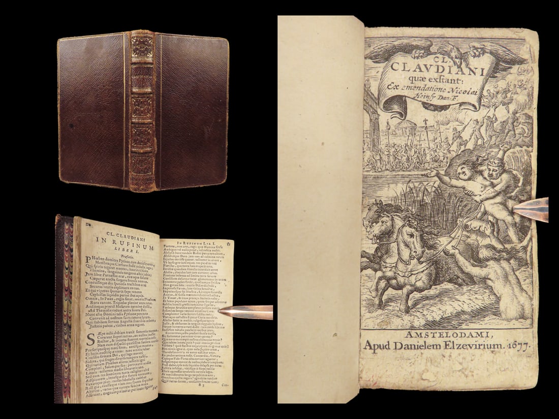 1677 Claudian 1ed Roman Poetry Mythology Gothic & Gildonic WARS Heinsius ROME: 1677 Claudian 1ed Roman Poetry Mythology Gothic & Gildonic WARS Heinsius ROME “He how always desires is always poor.” – Claudian Claudian was a 4th-century B.C. poet who wrote poetry and spe