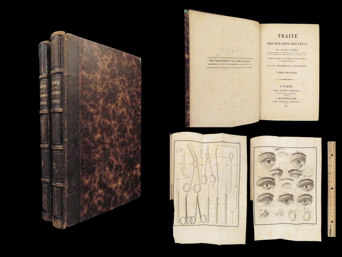 1821 Diseases of EYE Antonio Scarpa Italian Medicine Ophthalmology French 2v (1 of 10)