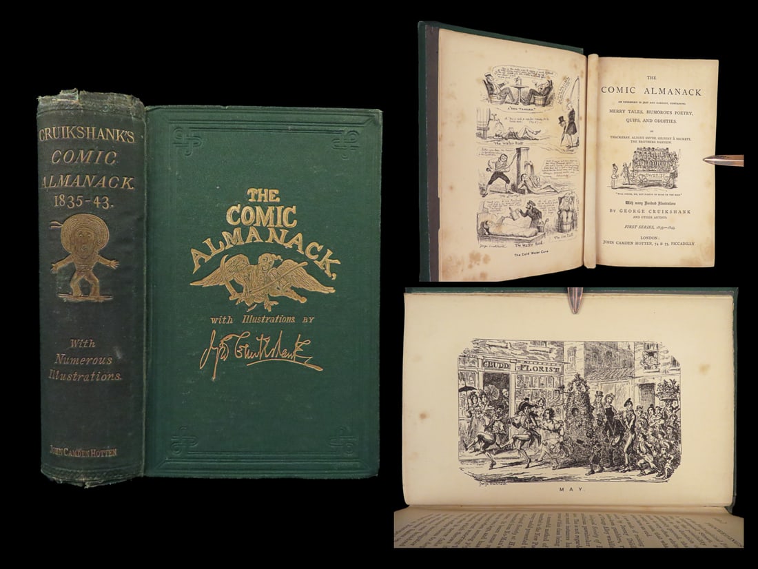 1835-43 Cruikshank ART 1ed Comic Almanack Caricature Illustrated Etchings Humor (1 of 10)