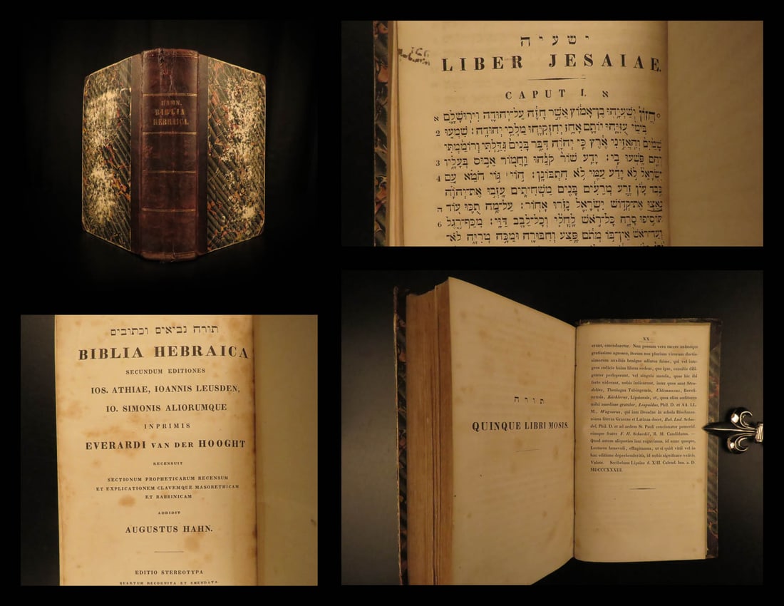1839 Torah Hebrew BIBLE Leusden & van der Hooght Hebraica Biblia Judaica Jewish (1 of 15)