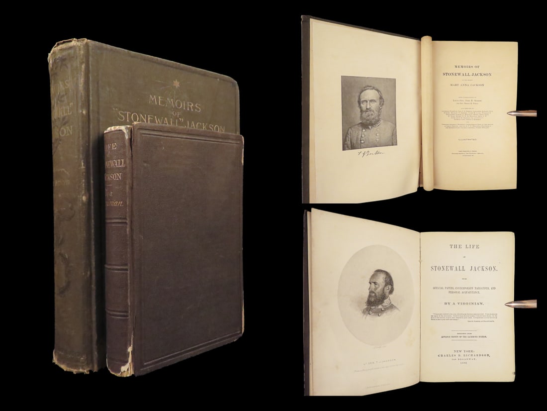 1866 Stonewall Jackson 1ed Memoirs CIVIL WAR America Confederate + 1895 Memoir (1 of 10)