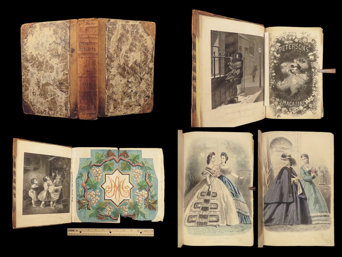 1868 FASHION 1st ed Peterson Magazine Civil War Clothing Hairstyles Crafts ART (1 of 10)