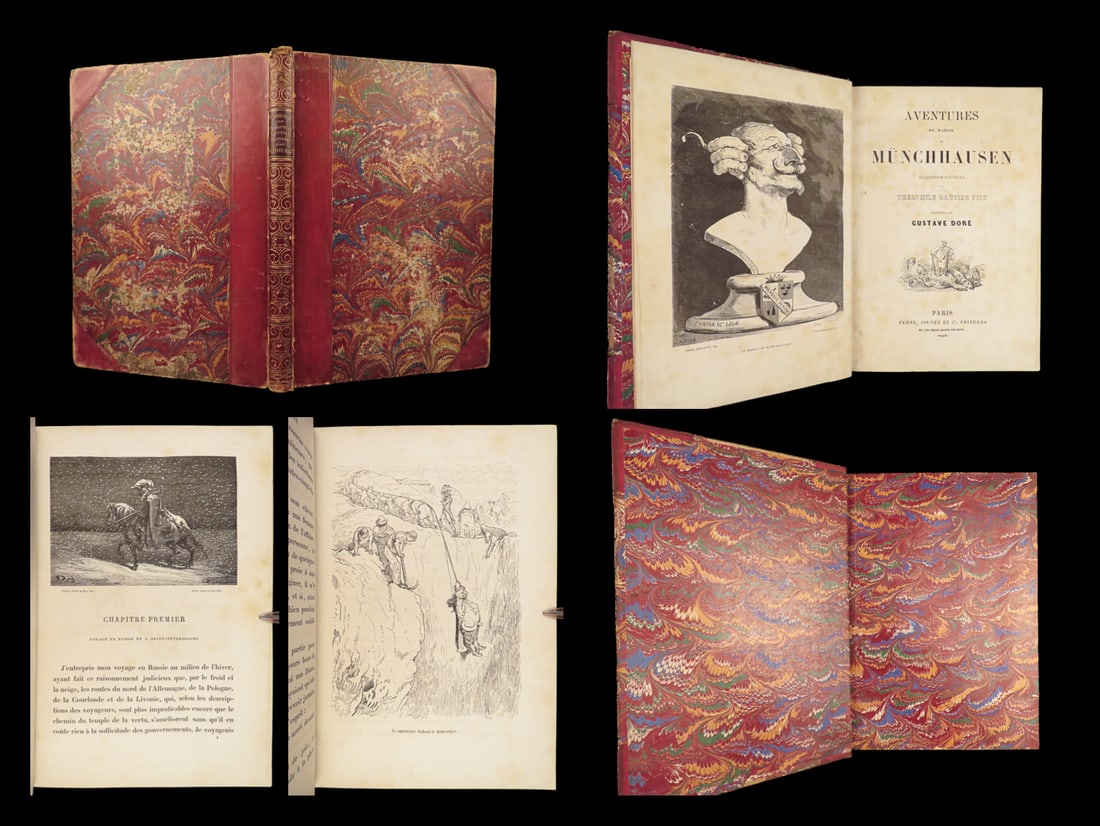 1875 Munchausen Marvelous Travels by Raspe SciFi Moon GUSTAVE DORE Illustrated (1 of 10)