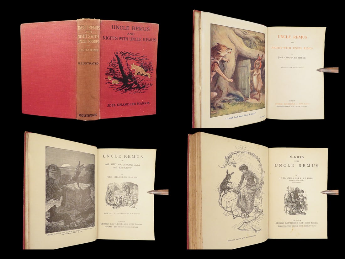 1897 Uncle Remus & Nights Illustrated Slave Lit Folklore Americana Harris 2n1: 1897 Uncle Remus & Nights Illustrated Slave Lit Folklore Americana Harris 2n1 Brer Rabbit and crew are the basis and inspiration for Disneys black folklore, controversial tale “Song of the South&rdq