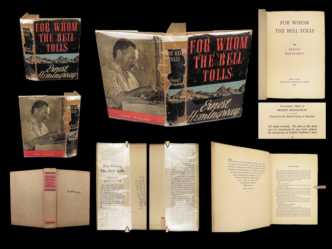 1940 Ernest Hemingway 1st ed For Whom the Bell Tolls American War Novel Classic: 1940 Ernest Hemingway 1st ed For Whom the Bell Tolls American War Novel Classic “There is nothing to writing. All you do is sit down at a typewriter and bleed.” – Ernest Hemingway The story 