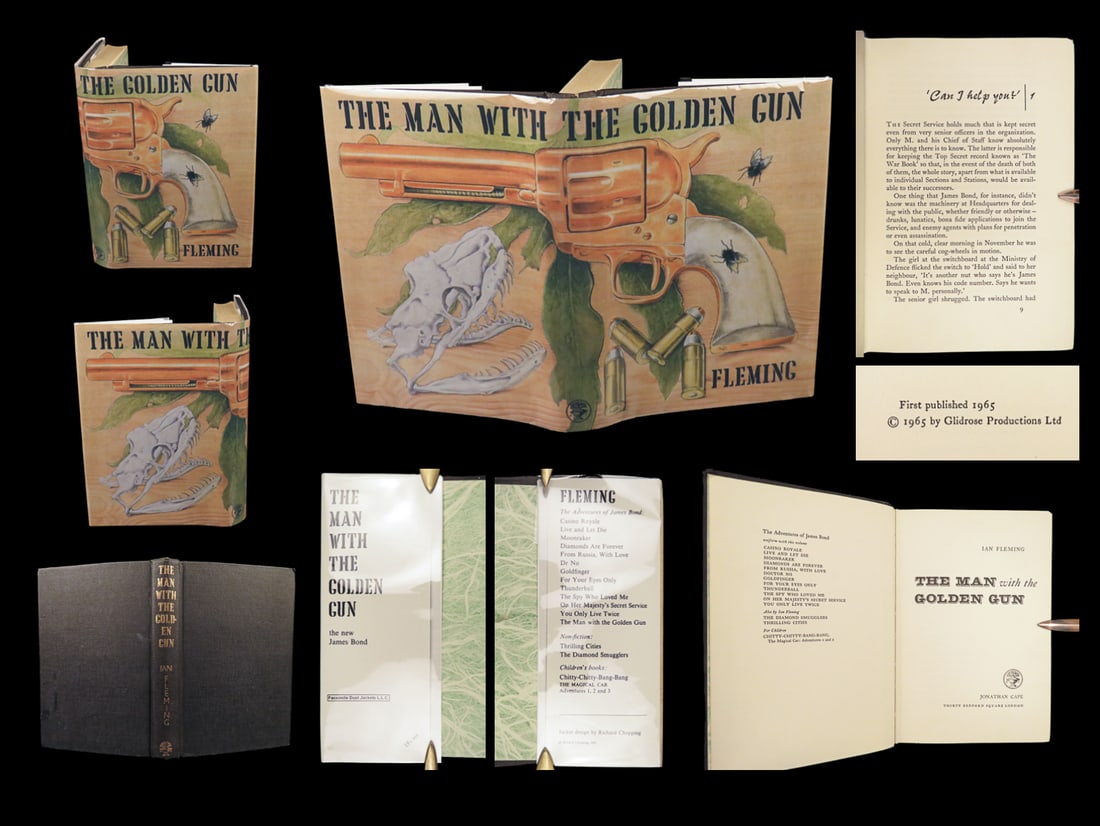 1965 JAMES BOND 1st ed Man with the Golden Gun Ian Fleming Pistol NOVEL 007: 1965 JAMES BOND 1st ed Man with the Golden Gun Ian Fleming Pistol NOVEL 007 “The Man with the Golden Gun” is the twelfth and final novel of the James Bond series written by Ian Fleming. Famous