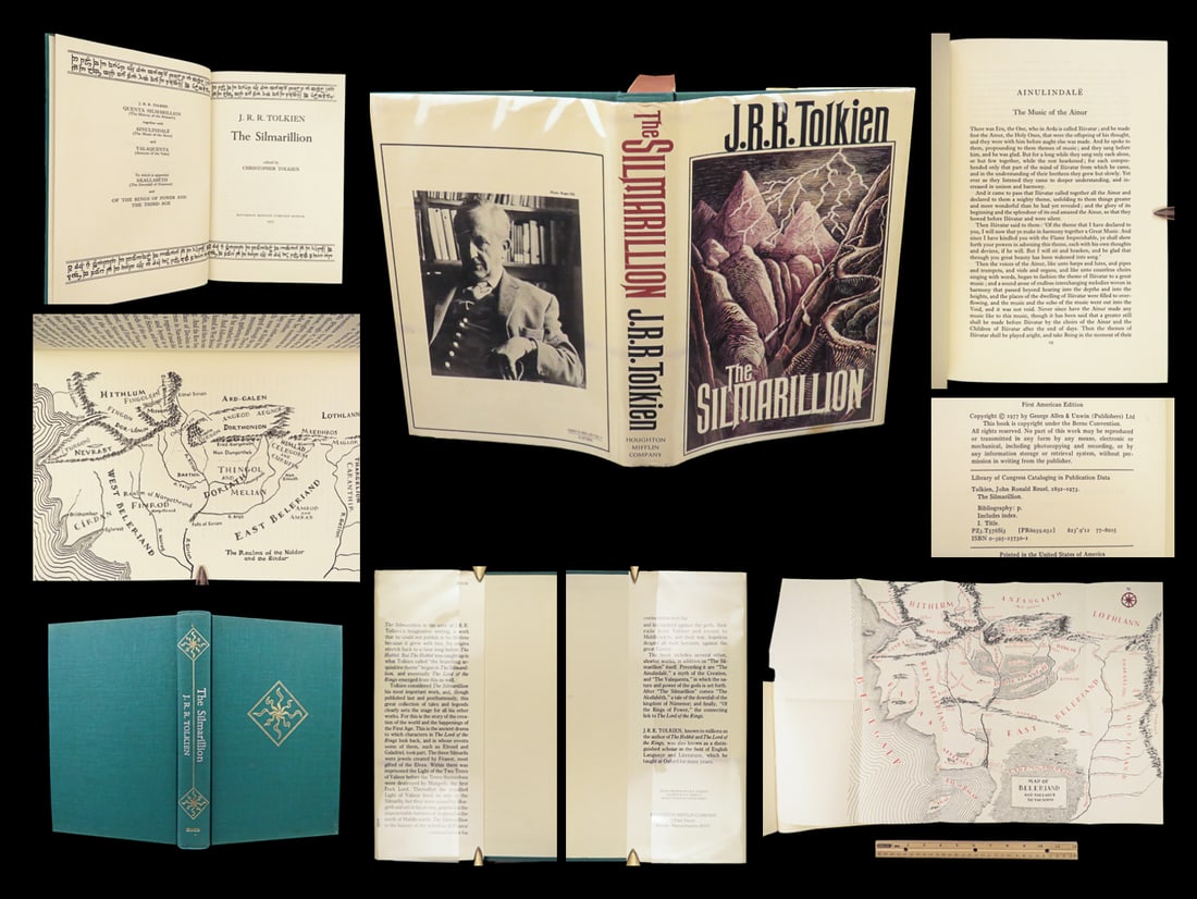 1977 Lord of the Rings 1st ed JRR Tolkien Silmarillion Middle Earth + MAP (1 of 10)