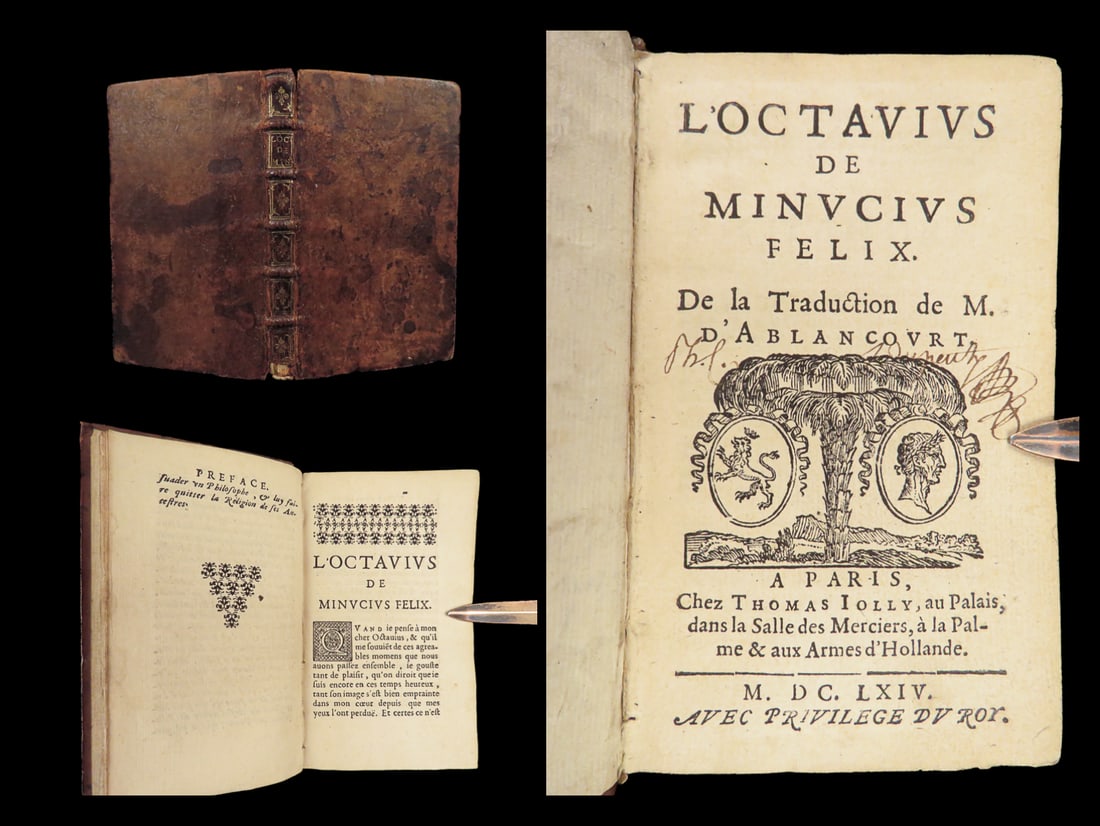 1664 Octavius by Minucius Felix Paganism v Christianity Cicero Philosophy ROME (1 of 10)