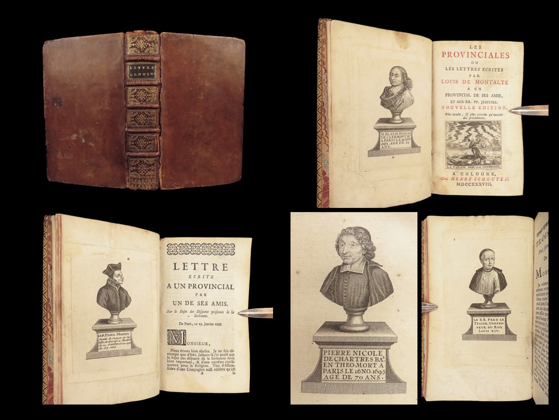 1738 Blaise PASCAL Provincial Letters Witchcraft Sorcery JESUIT Philosophy Magic (1 of 10)