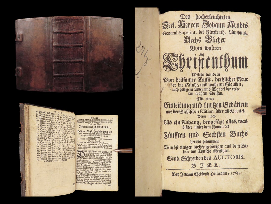 1765 German BIBLE Devotional True Christianity Wahres Christentum Johann Arndt (1 of 10)