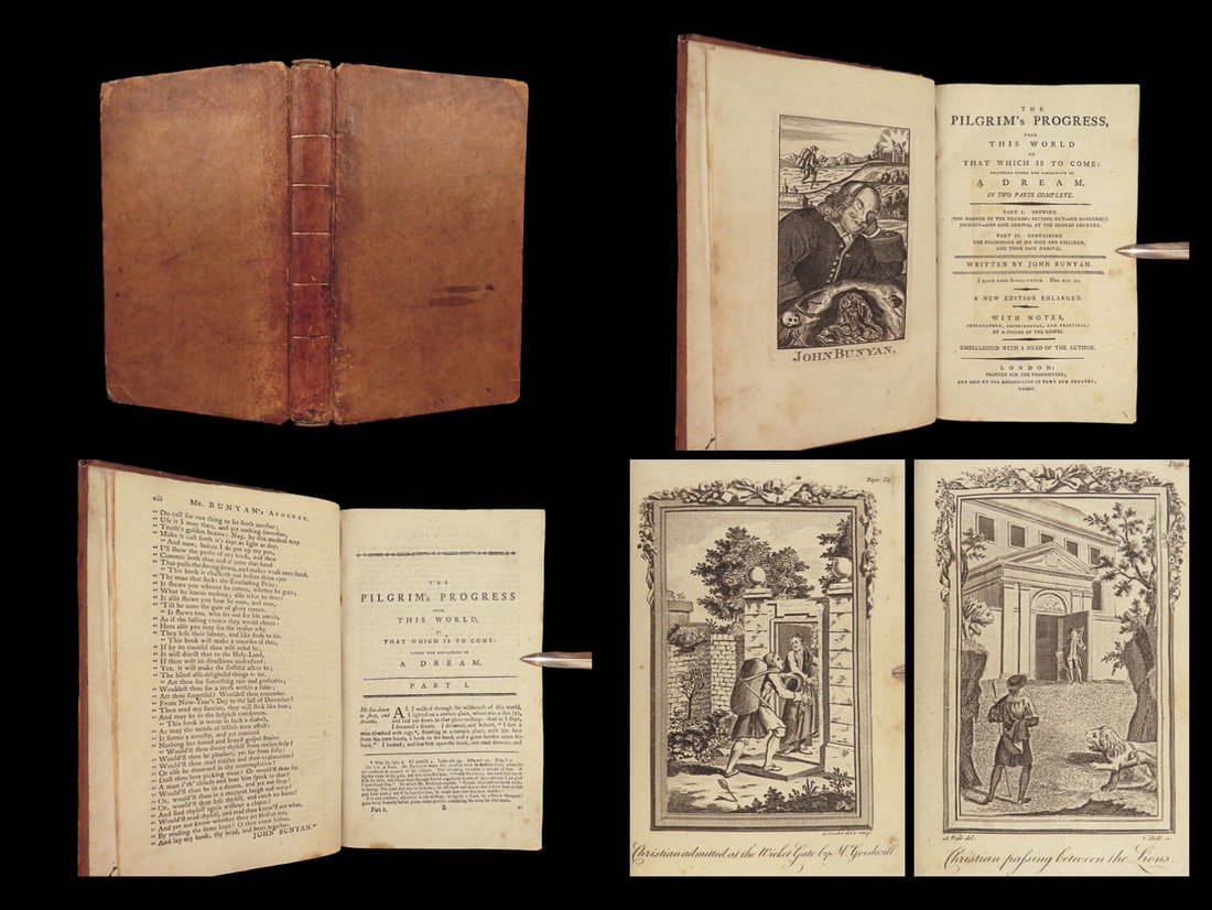 1795 John Bunyan Puritan Pilgrims Progress Illustrated Art RARE London FAMOUS (1 of 10)