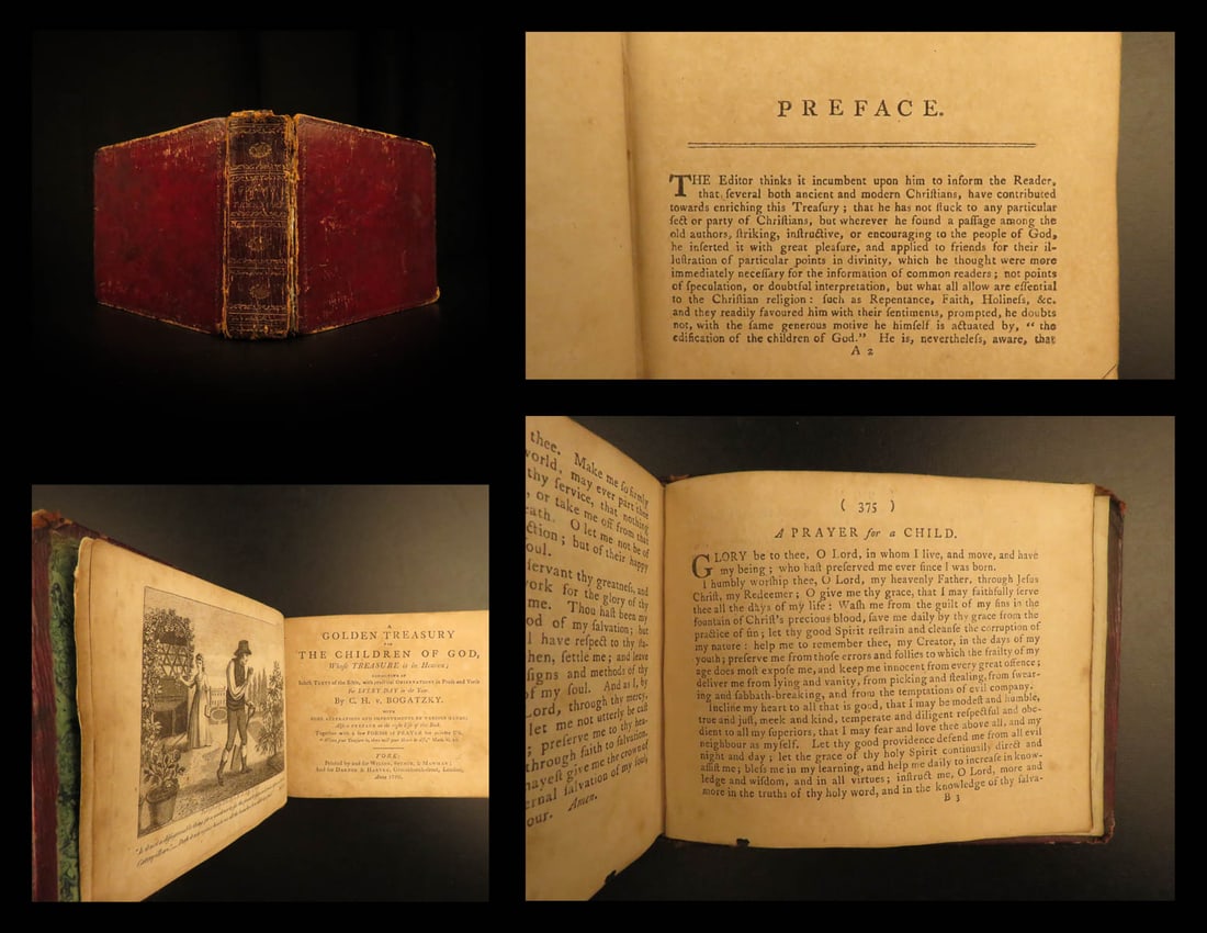 1799 Bogatzky Golden Treasury ENGLISH Bible Daily Devotional Hymns Prayers RARE (1 of 20)