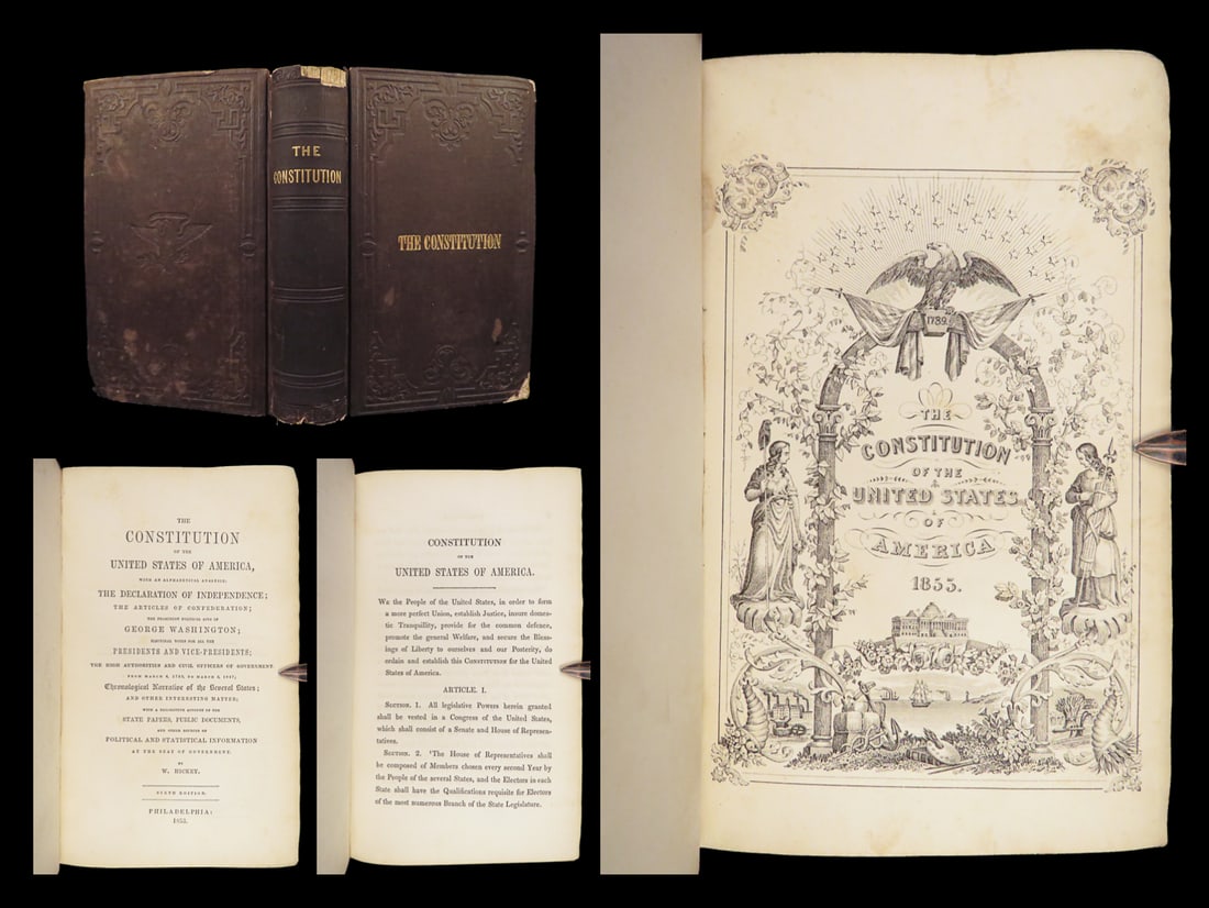 1853 United States Constitution & Declaration of Independence Articles Hickey (1 of 10)