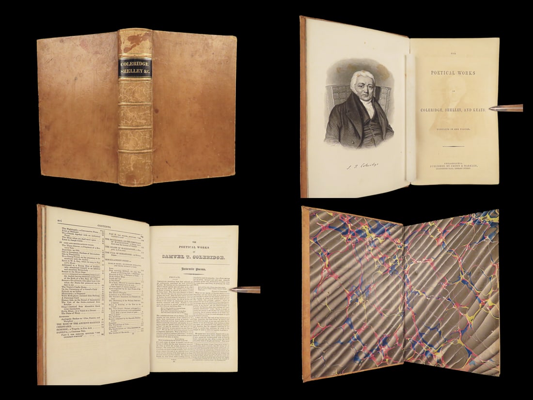 1855 POETRY Samuel Coleridge John Keats Percy Bysshe Shelley Ancient Mariner (1 of 10)